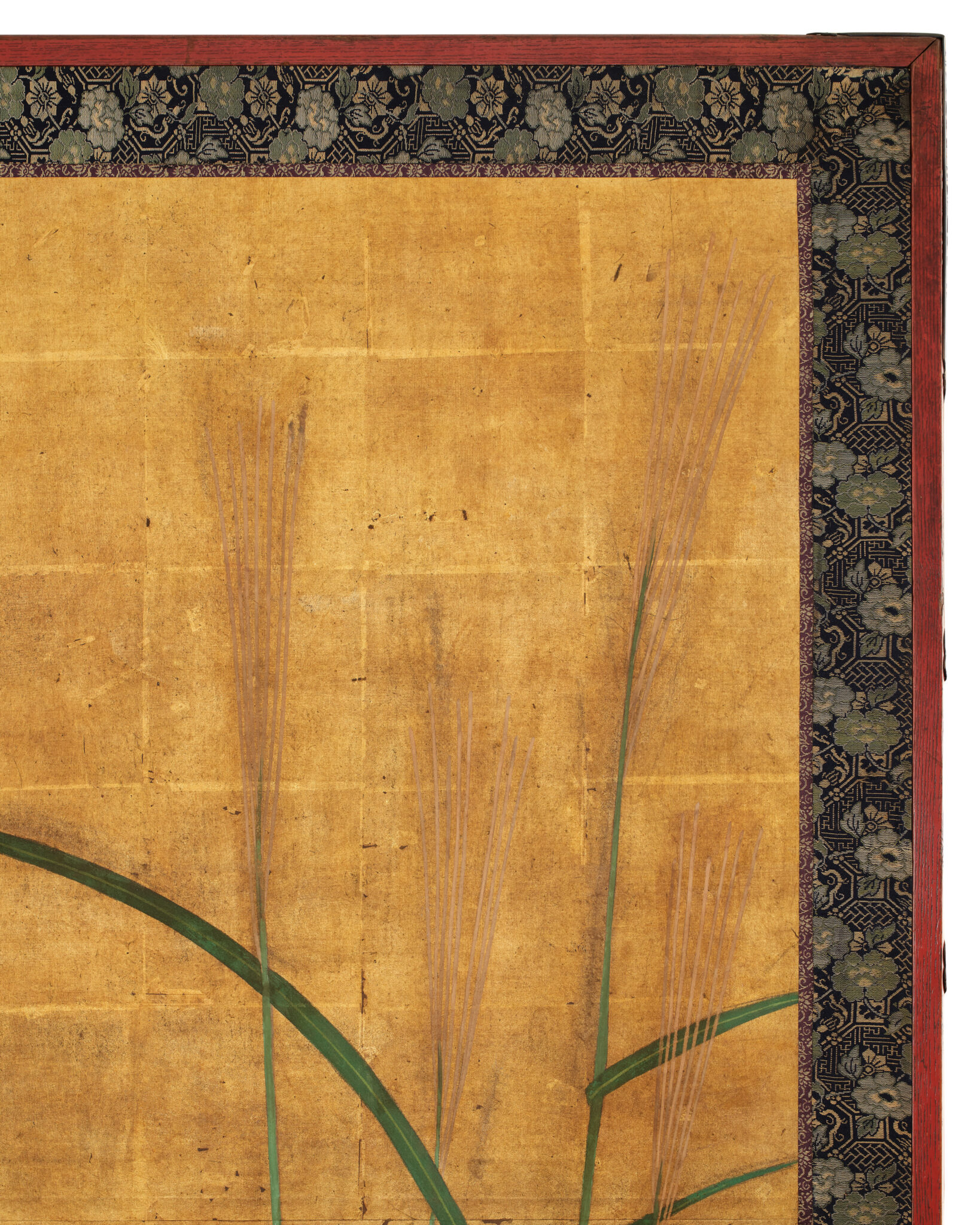 Japanese Two Panel Screen: Pheasants in Autumn Garden
