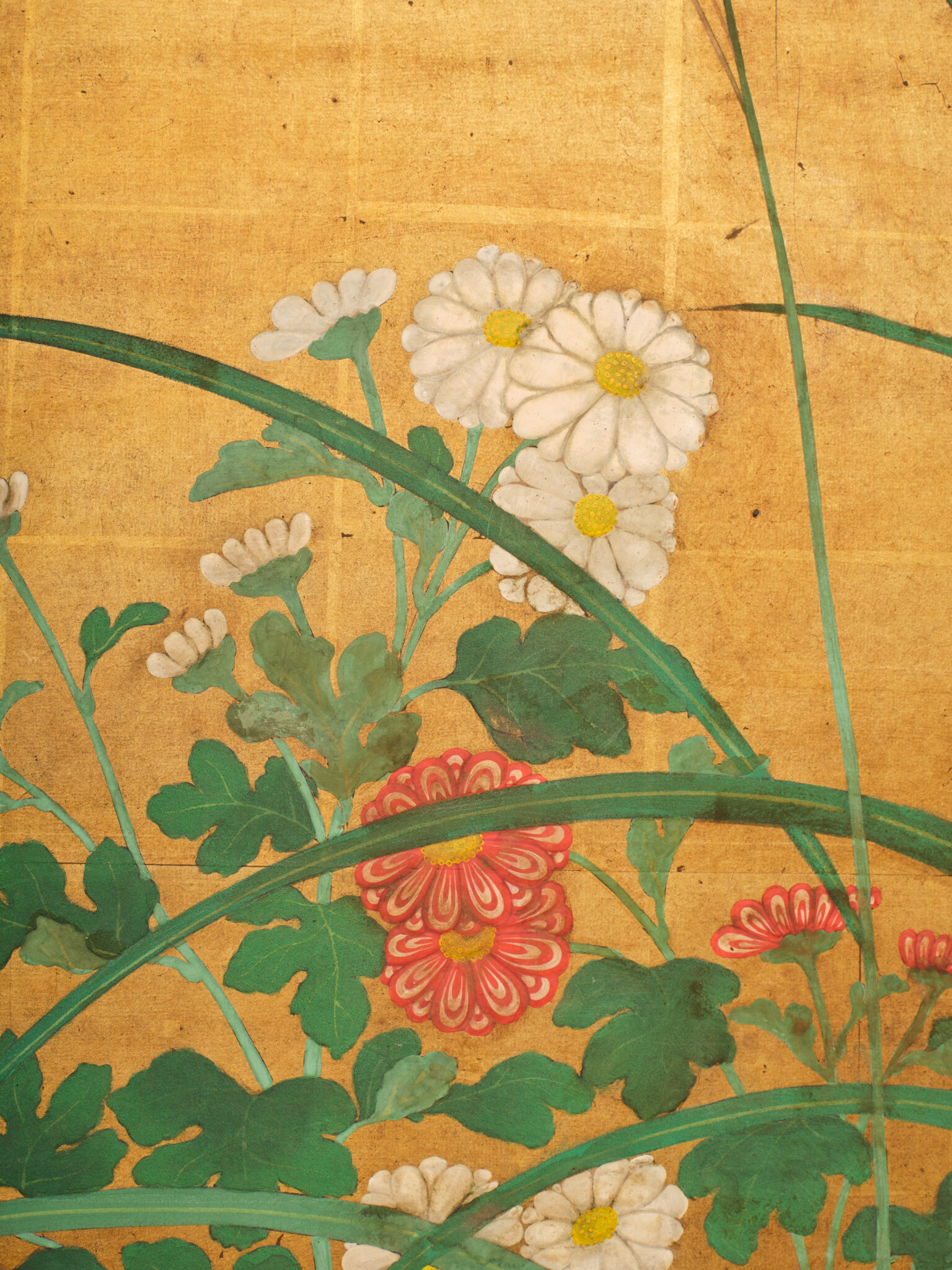 Japanese Two Panel Screen: Pheasants in Autumn Garden