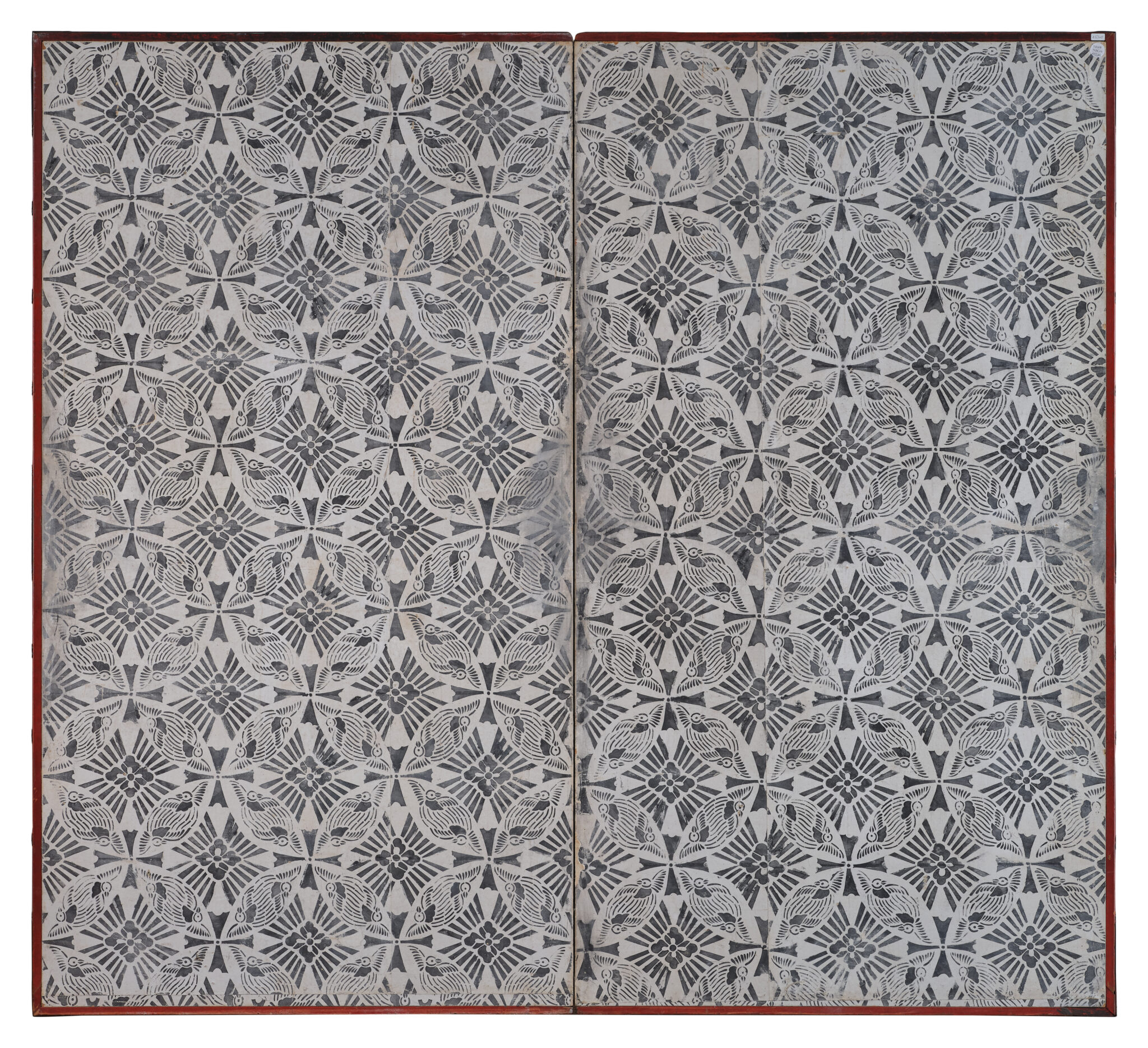 Japanese Two Panel Screen: Pheasants in Autumn Garden