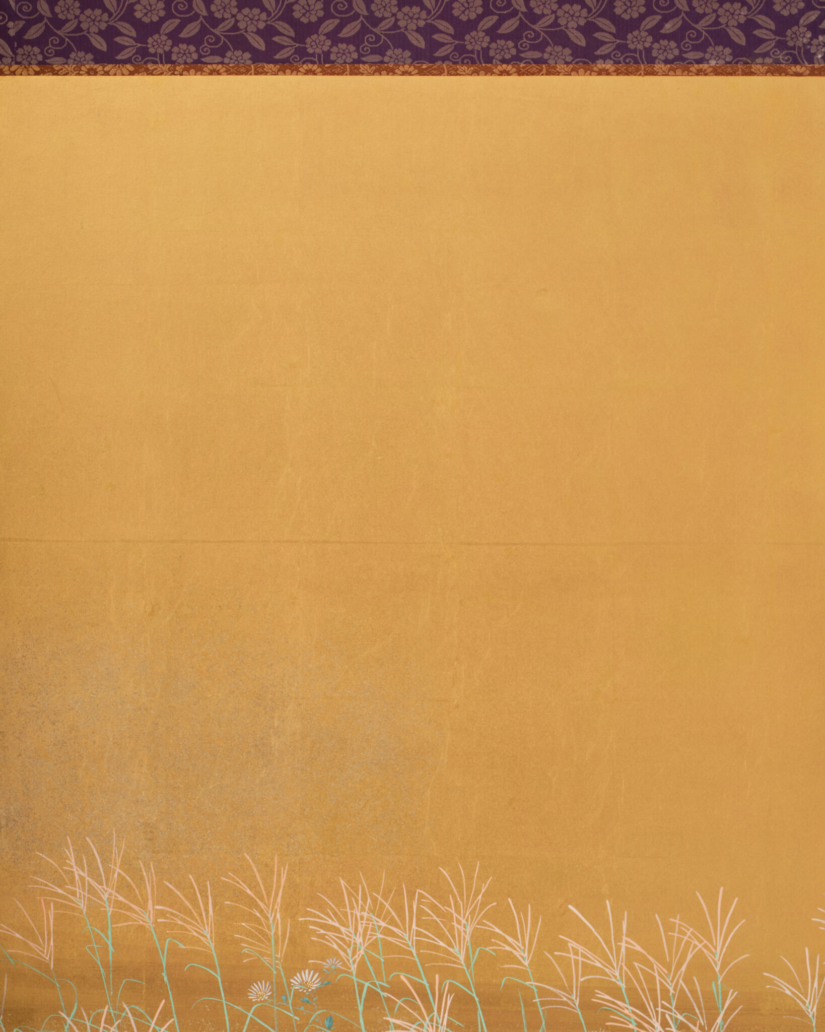 Japanese Six Panel Screen: Moon Over Autumn Grasses
