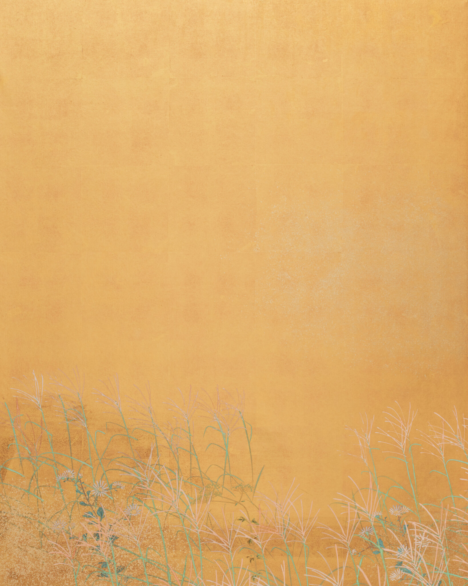 Japanese Six Panel Screen: Moon Over Autumn Grasses