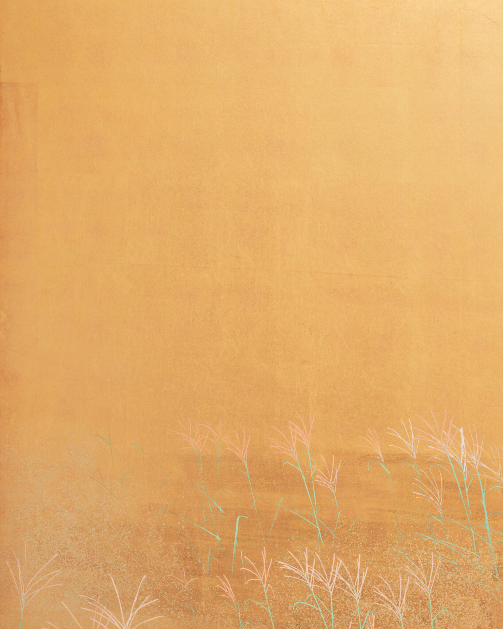 Japanese Six Panel Screen: Moon Over Autumn Grasses