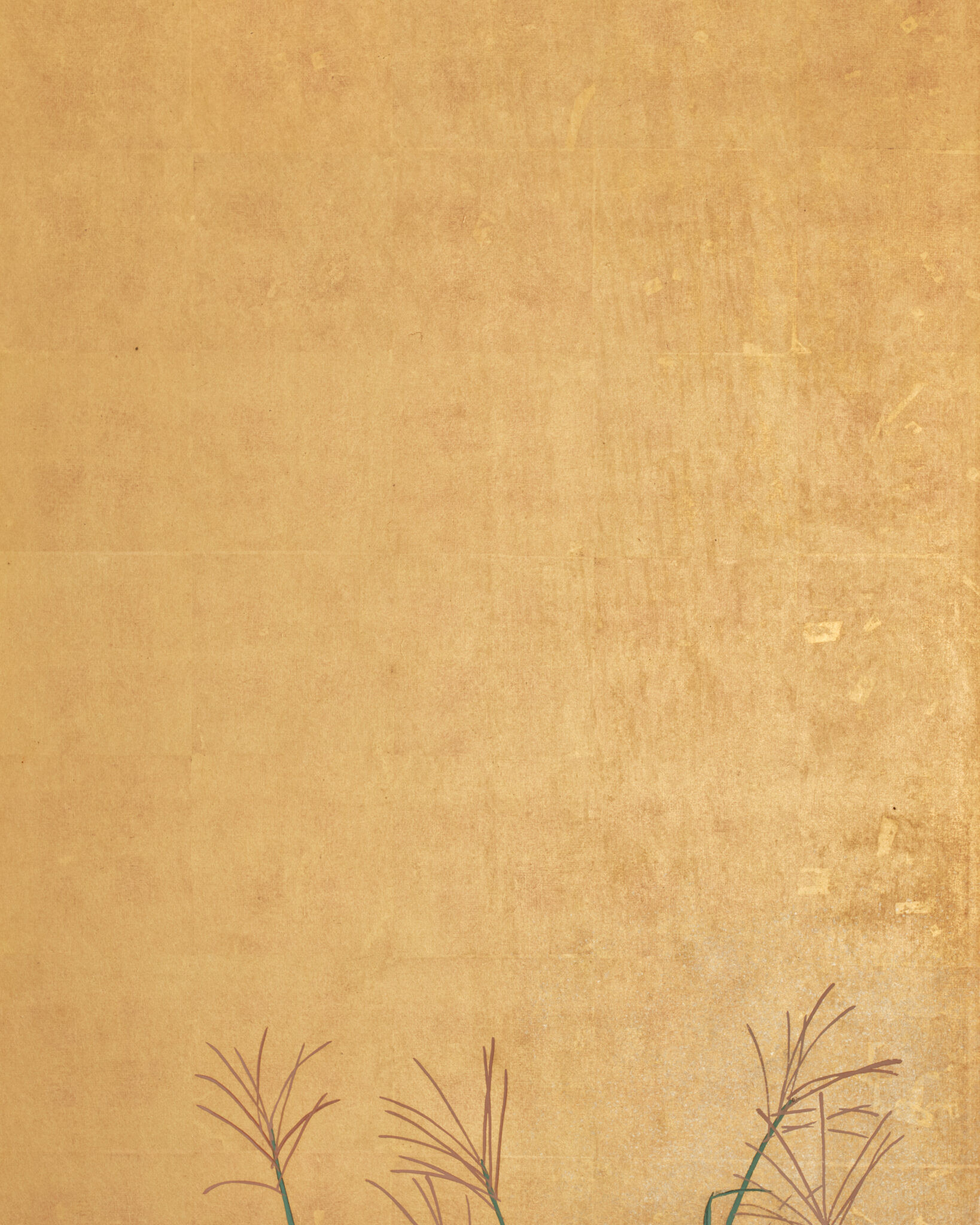 Japanese Six Panel Screen: Moon Over Autumn Grasses