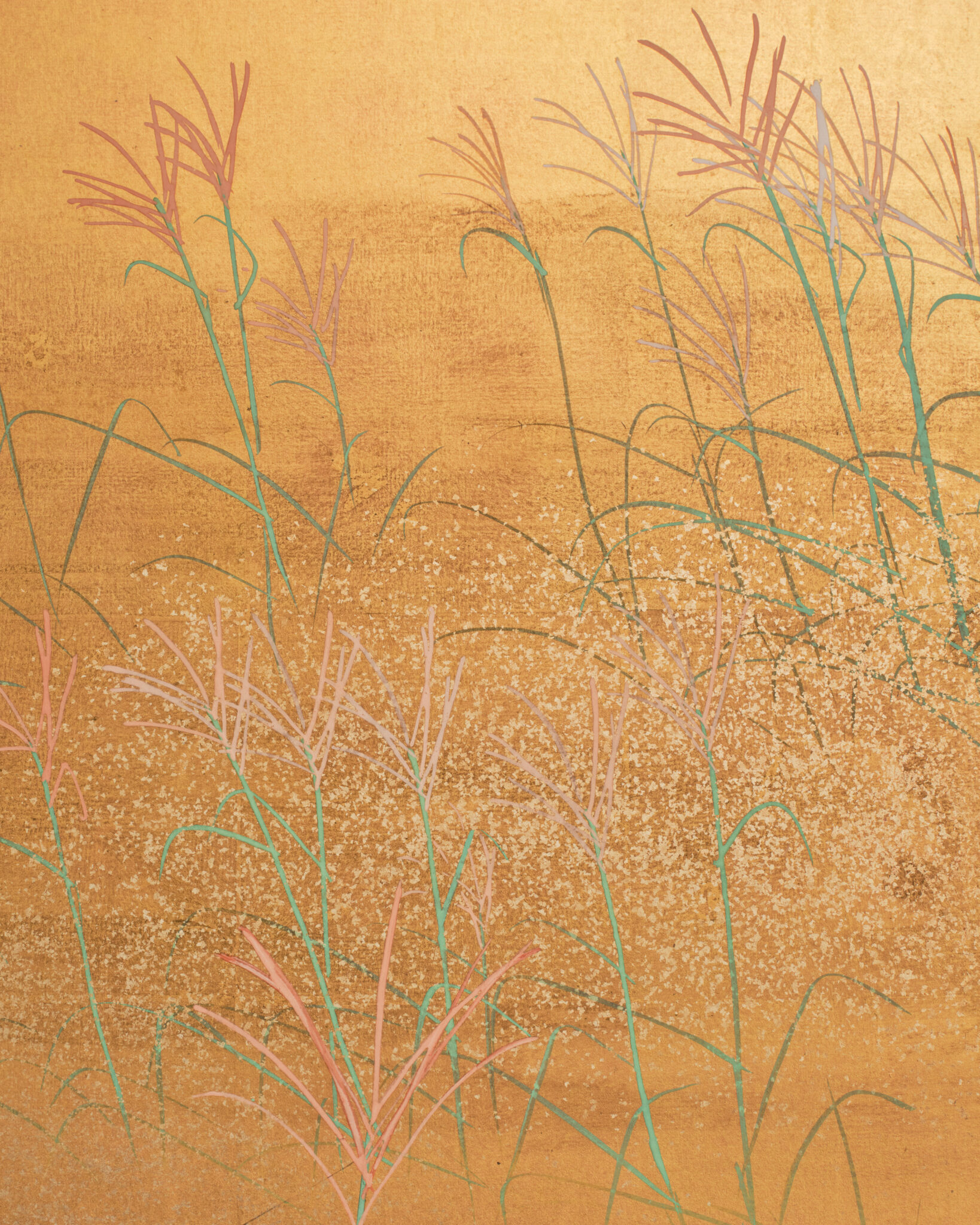 Japanese Six Panel Screen: Moon Over Autumn Grasses