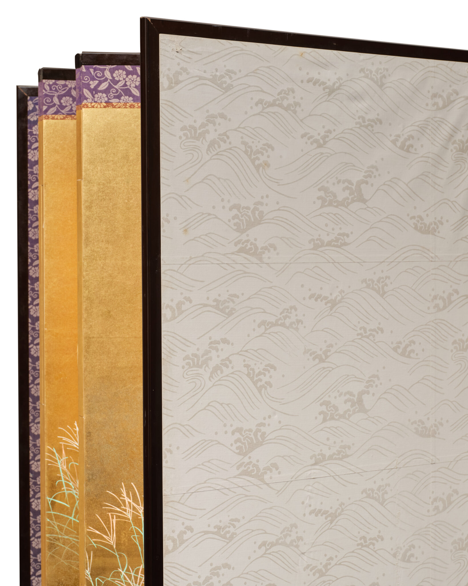 Japanese Six Panel Screen: Moon Over Autumn Grasses