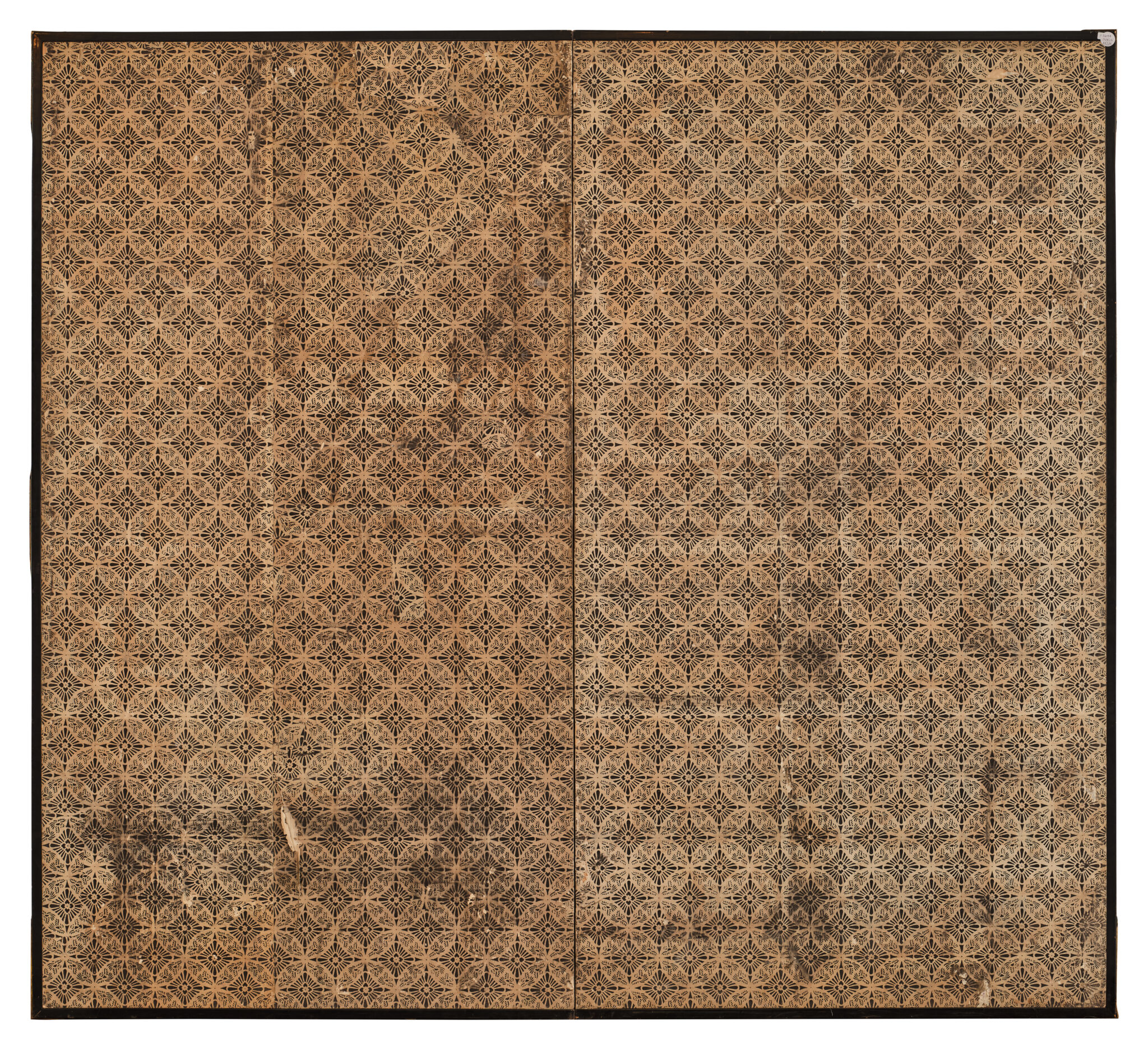 Japanese Two Panel Screen: Venerable Pine in Snow