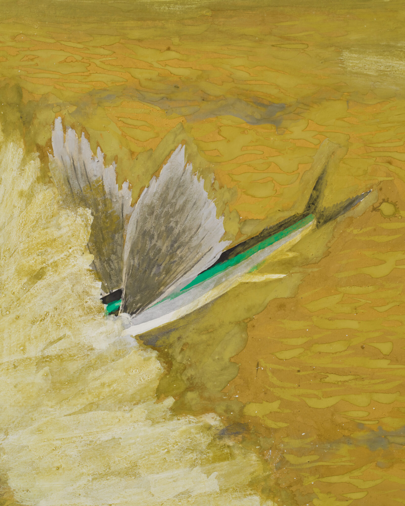 Japanese Two Panel Screen: Flying Fish