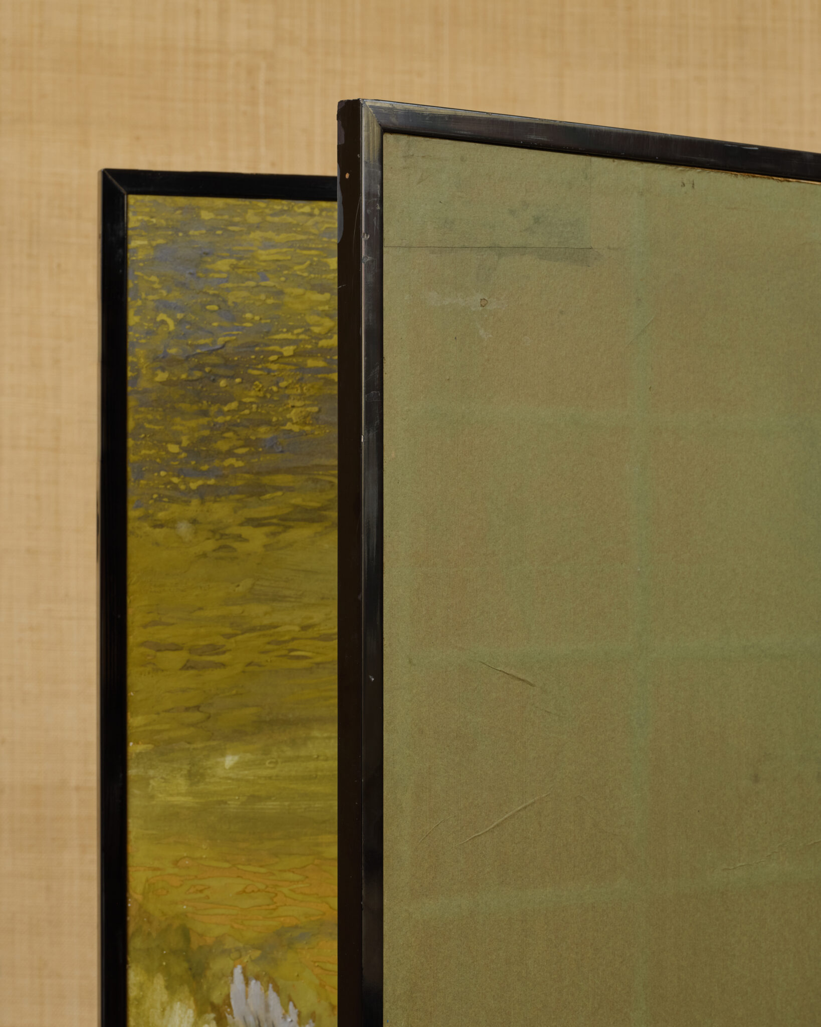 Japanese Two Panel Screen: Flying Fish