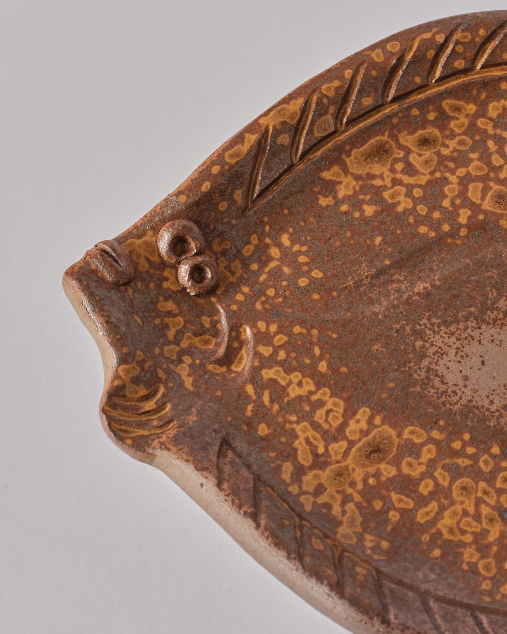 Set of Five Japanese Bizen Fish-Shaped Dishes