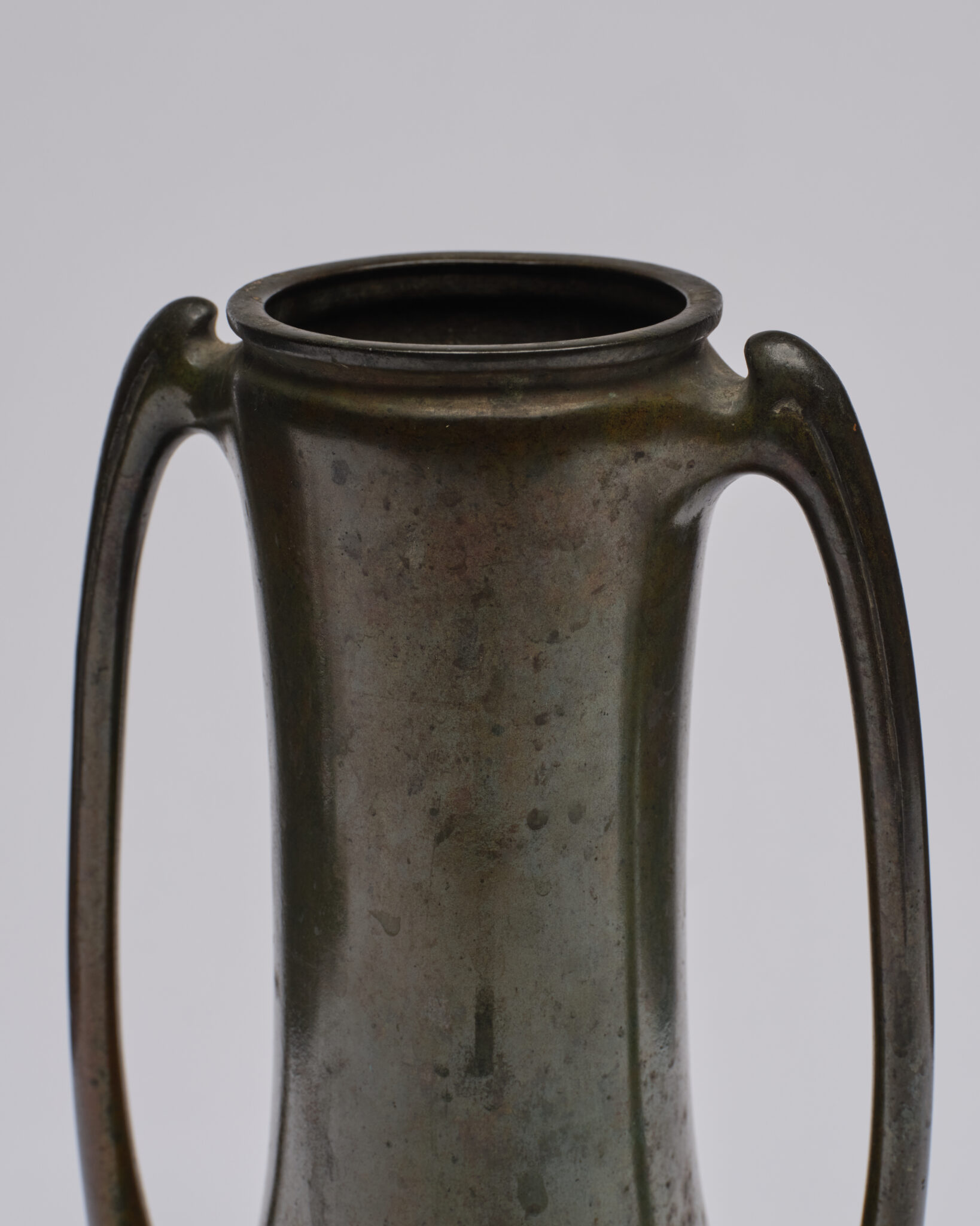 Japanese Bronze Vase with Openwork Handles