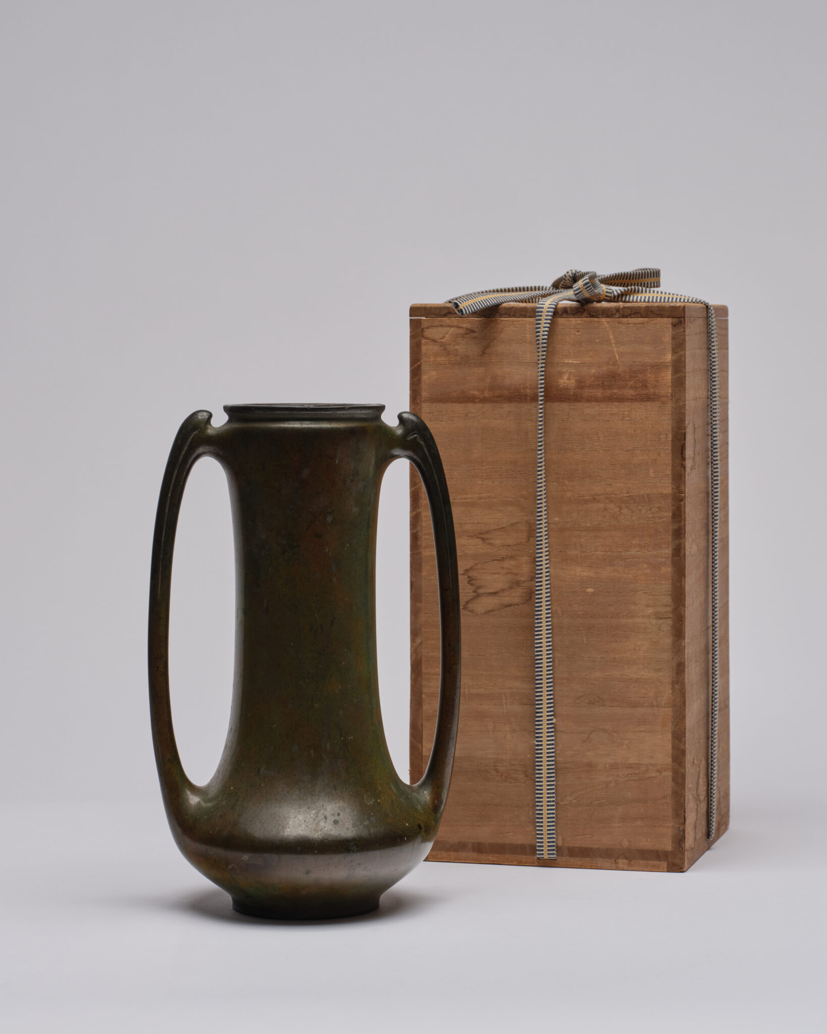 Japanese Bronze Vase with Openwork Handles