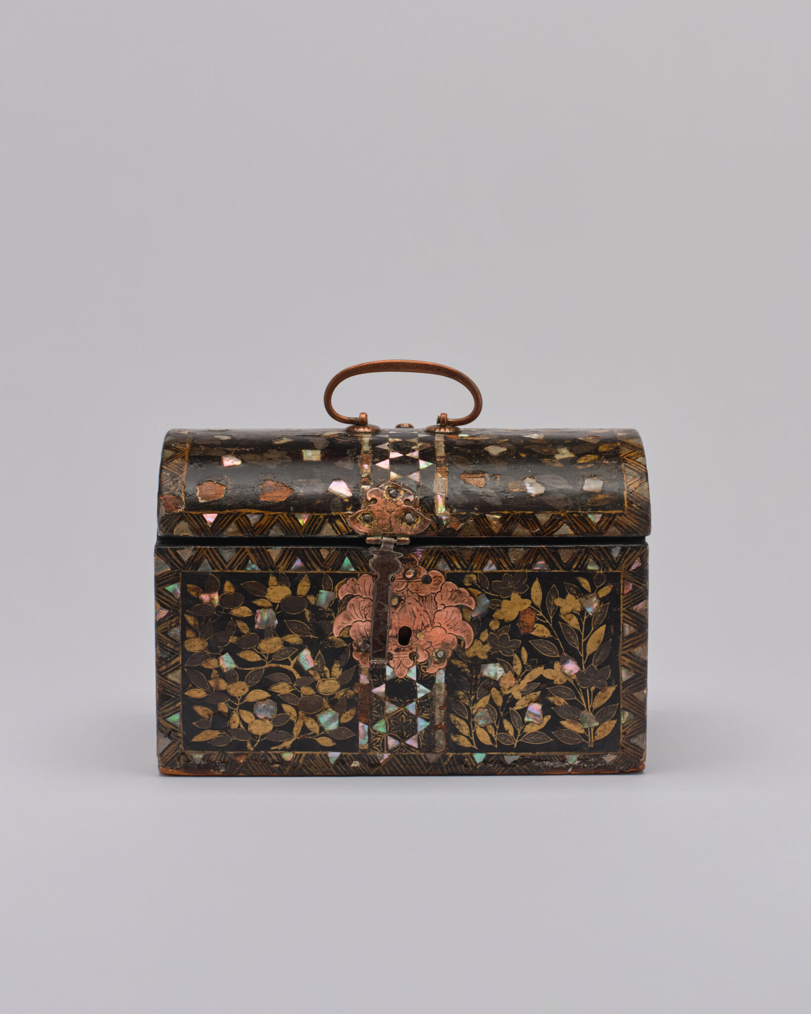 Japanese Nanban Lacquer Coffer with Handle