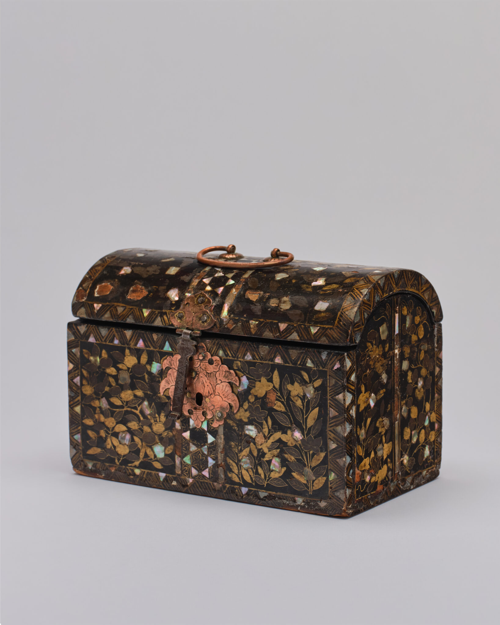 Japanese Nanban Lacquer Coffer with Handle