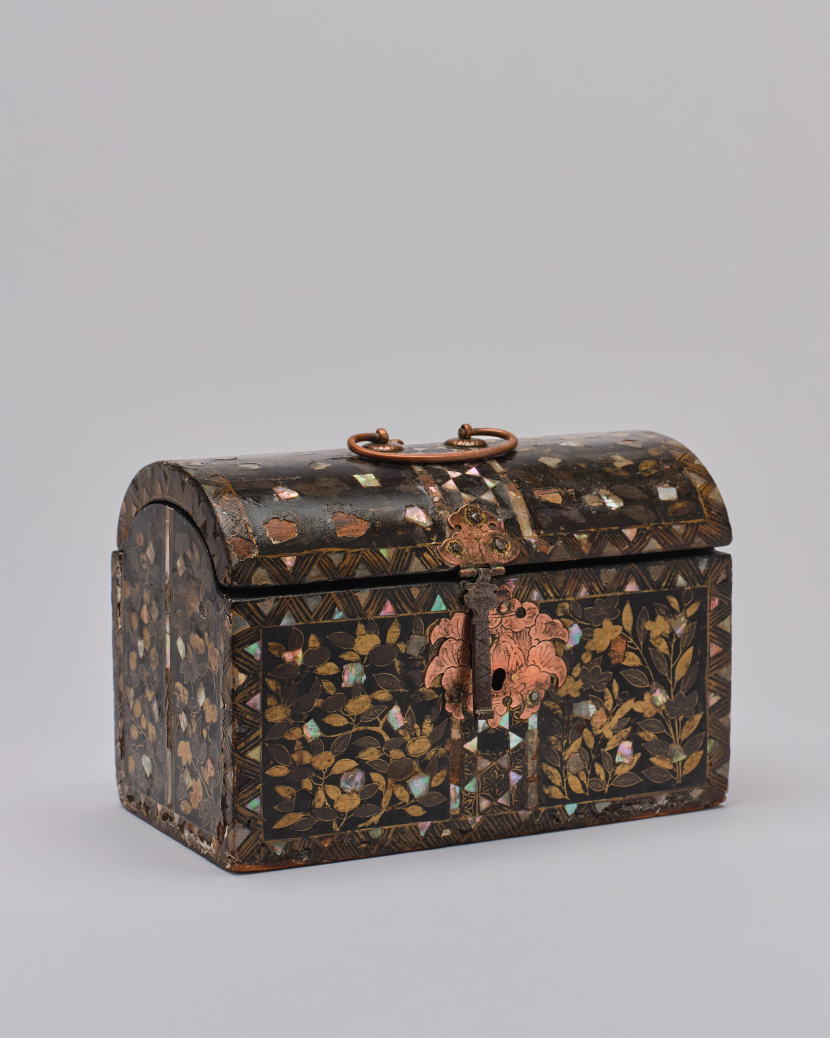 Japanese Nanban Lacquer Coffer with Handle