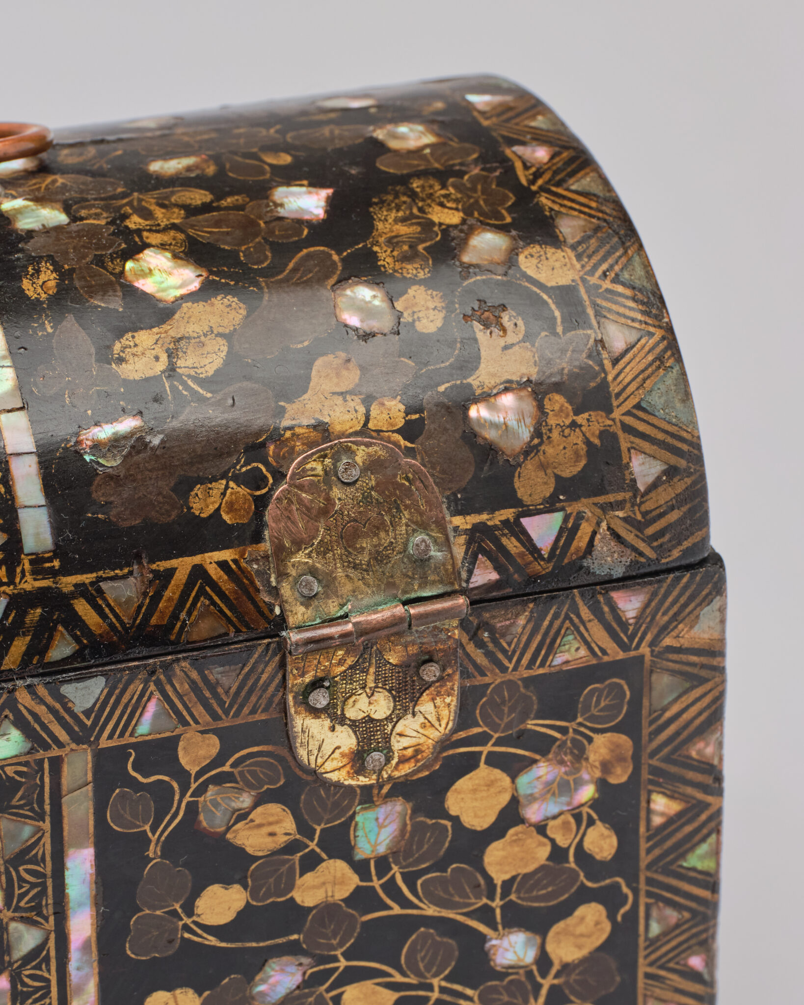 Japanese Nanban Lacquer Coffer with Handle