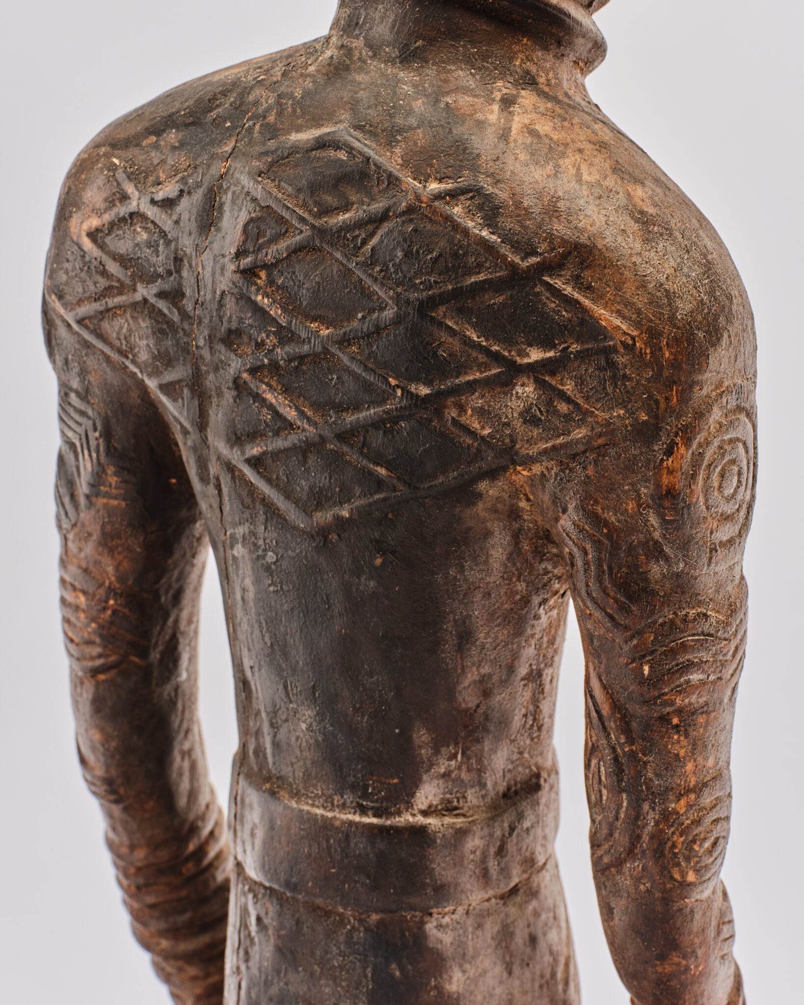 African Carved Wood Male Figure