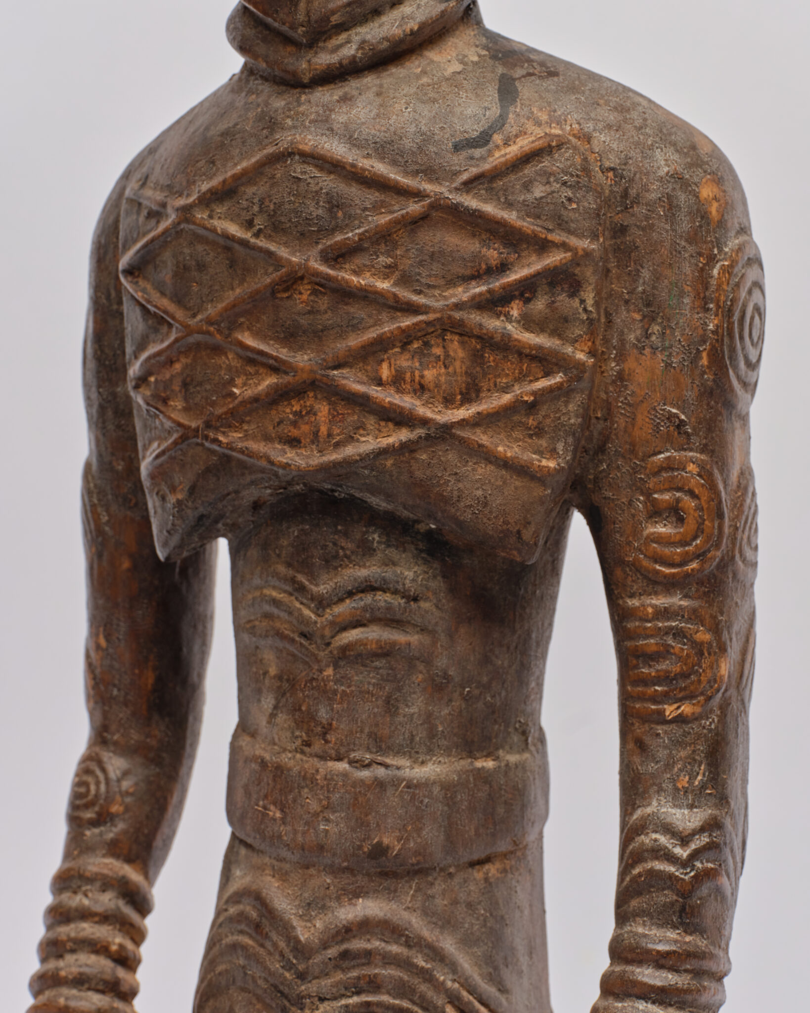 African Carved Wood Male Figure